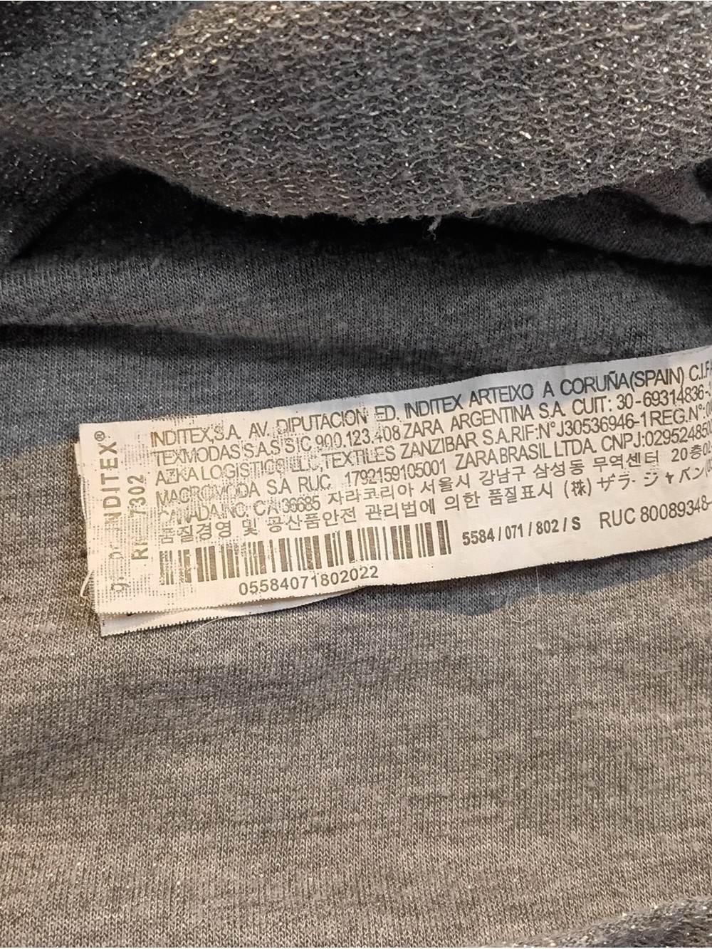 Zara Trafaluc Metallic Silver Crewneck Short Sleeve Tee - Picture 6 of 6
